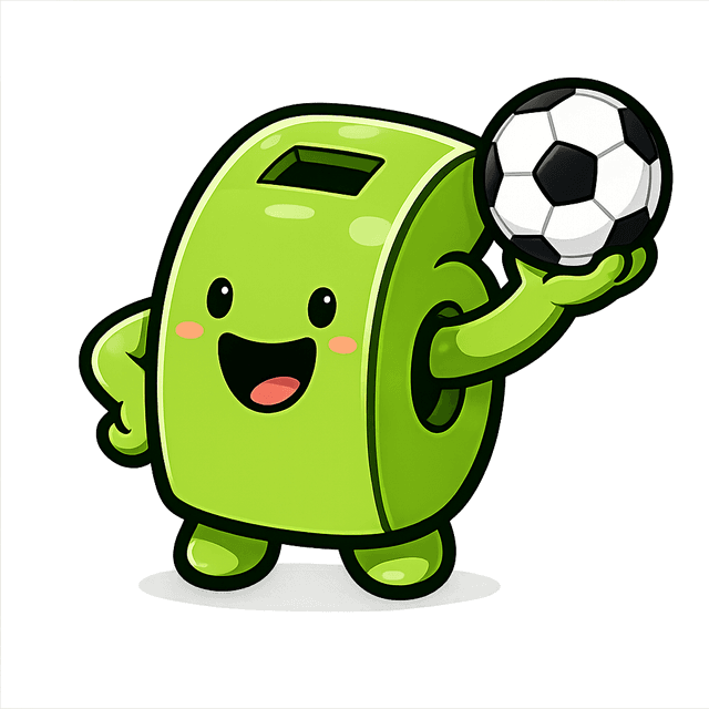 Mascote do apitoclub segurando uma bola
